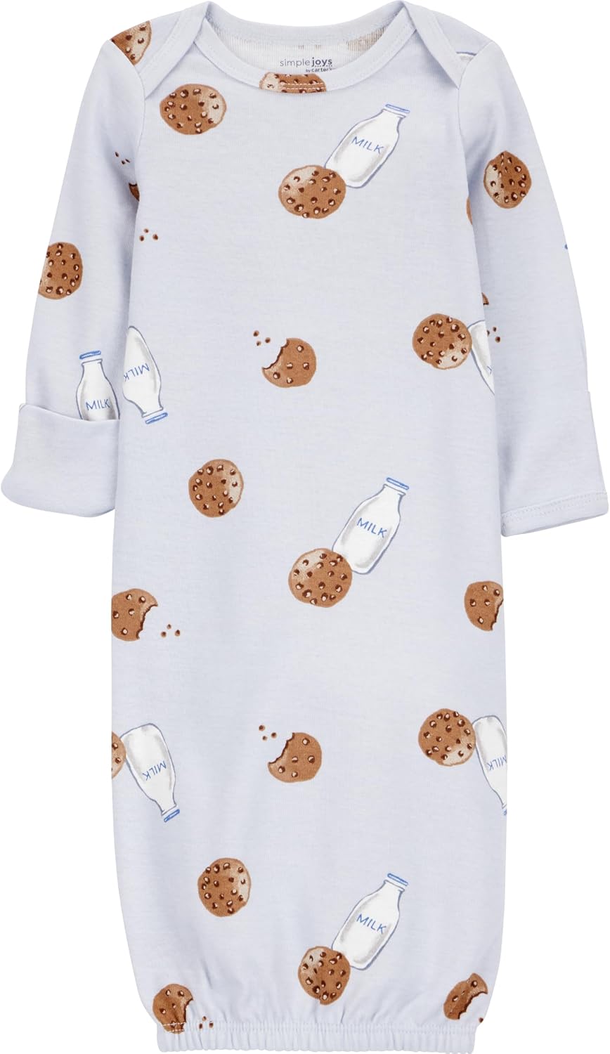 Simple Joys by Carter's unisex-baby 3-pack Neutral Cotton Sleeper Gown - Image 2