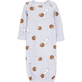Simple Joys by Carter\'s Neutral 3-pack Neutral Cotton Sleeper Gown, Milk and Cookie, 0-3M