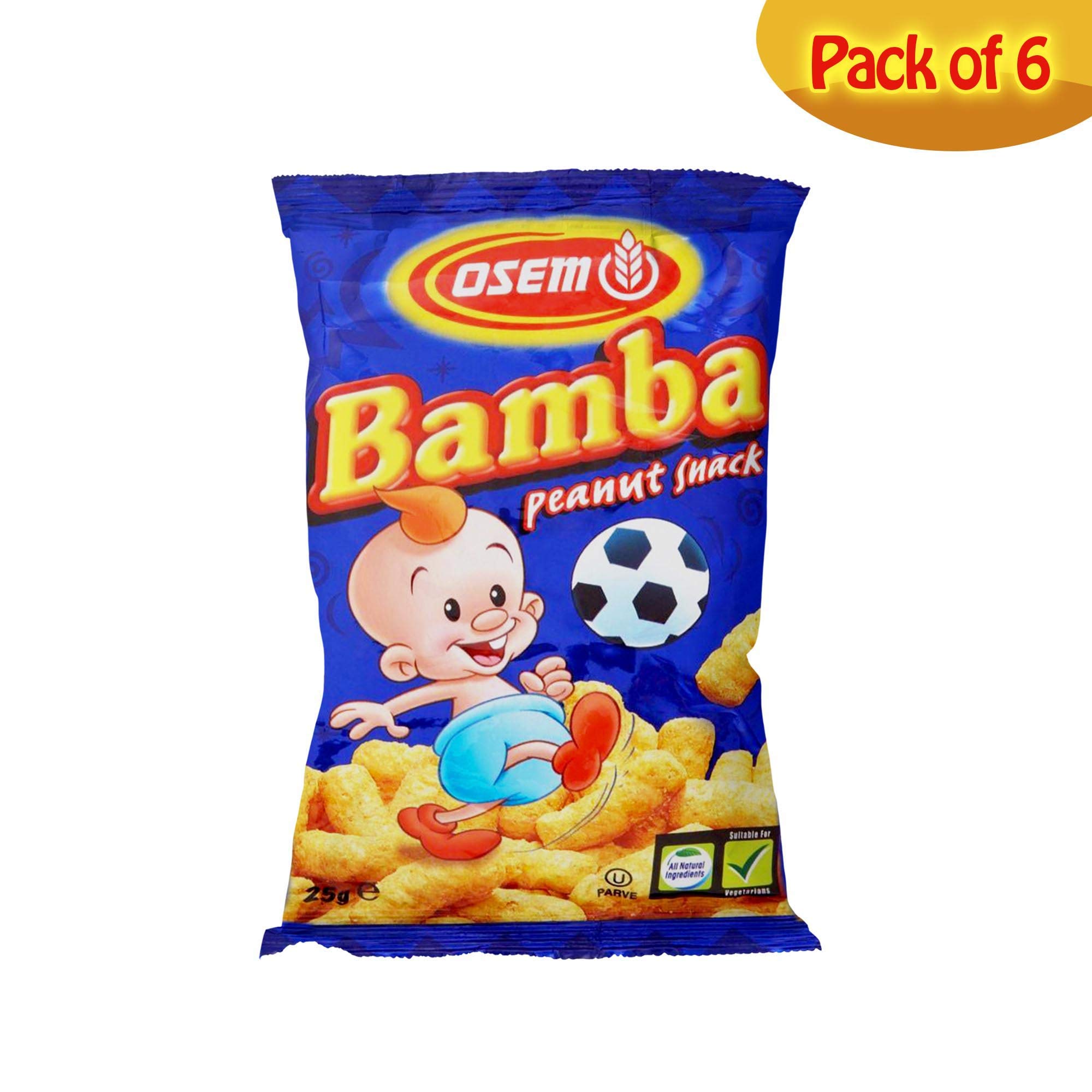 Osem Bamba Maní Merienda 25g Paquete de 6