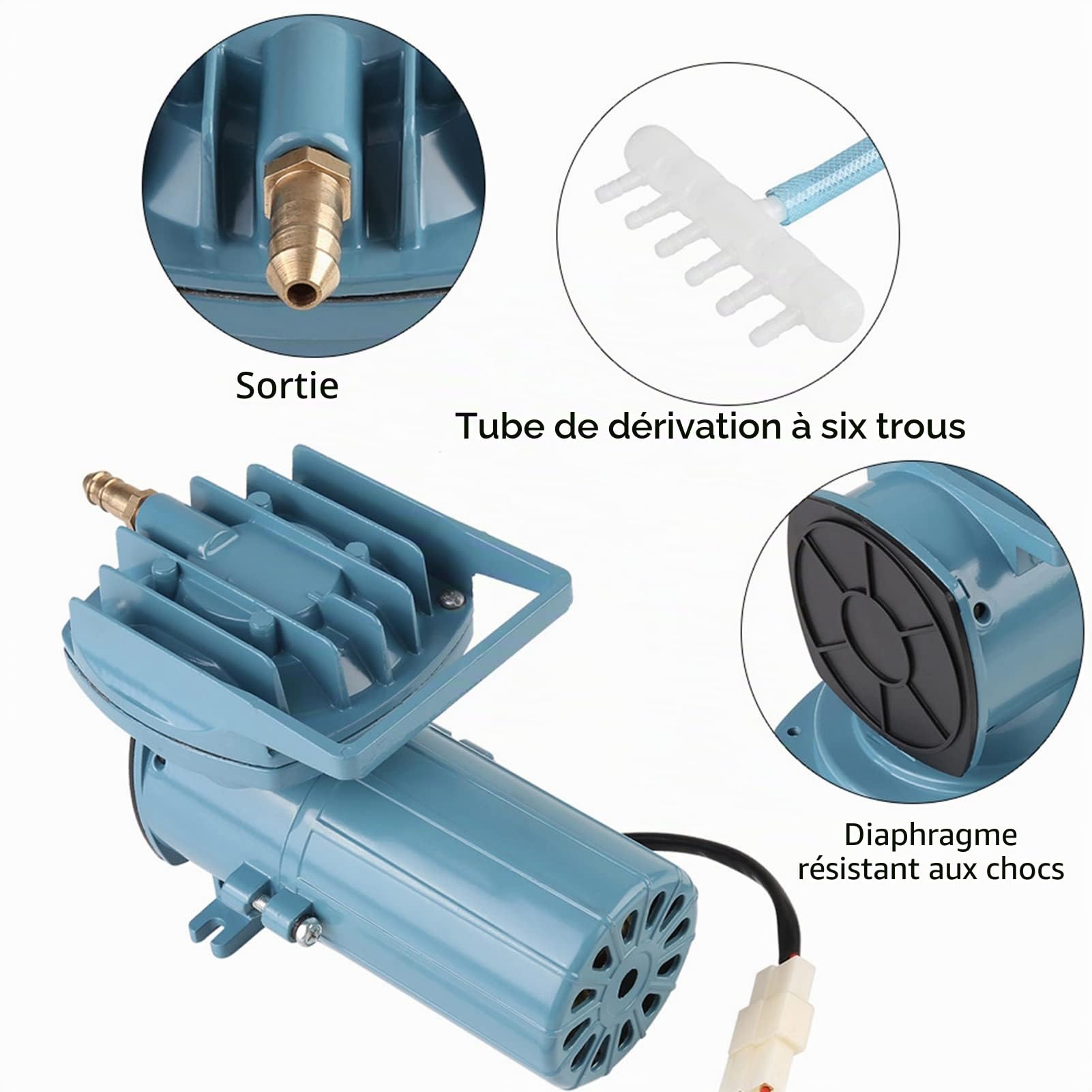 Aérateur de Pompe à Air DC 12V 35W | pour étang à Poissons, Aquaculture, Accessoire d'aquarium, Outil Fournitures pour Animaux de Compagnie, Accessoires de Pompe à Air