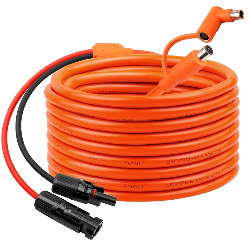 Cabo de Extensão Solar de 12,19 m com Conector para Adaptador DC de 8 mm DC7909/DC8020, 12AWG e 14AWG Kimbluth