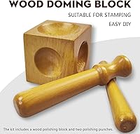 Vista 2 de The Indivshow - Bloque de cúpula de madera de 2 pulgadas con 2 perforadores, herramientas de fabricación de joyas para kit de estampado de metal