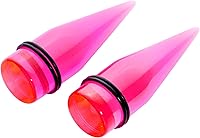 Vista 2 de White Acrylic Straight Taper Set Available in Sizes 14 Gauge to 00 Gauge 1.6mm (14 Gauge)