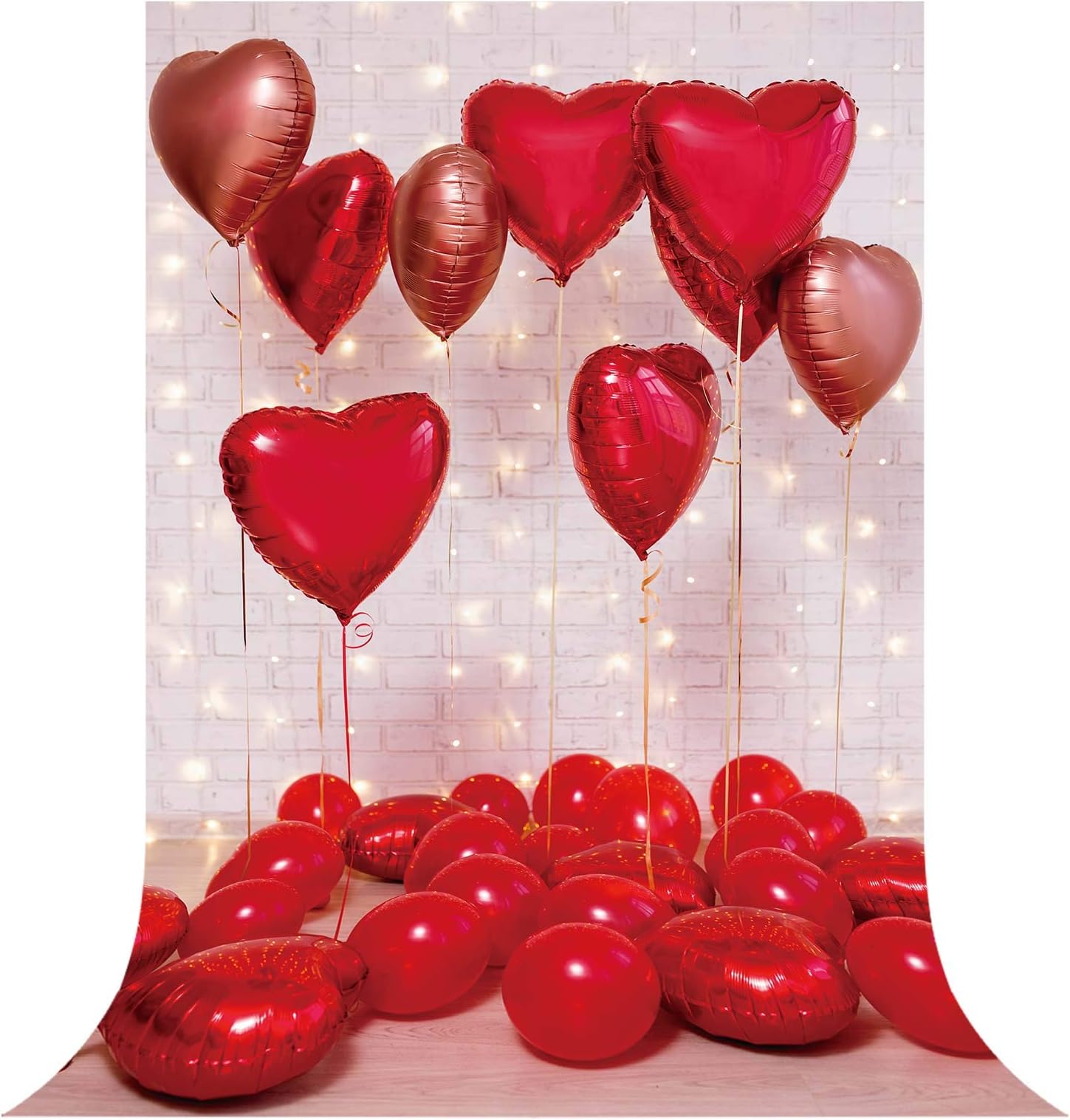 Allenjoy 5x7ft Valentine's Day Backdrop for Photography Red Love Heart Balloons Background Bridal Shower Wedding Birthday Party Decorations Portrait Banner Photo Booth Studio Props