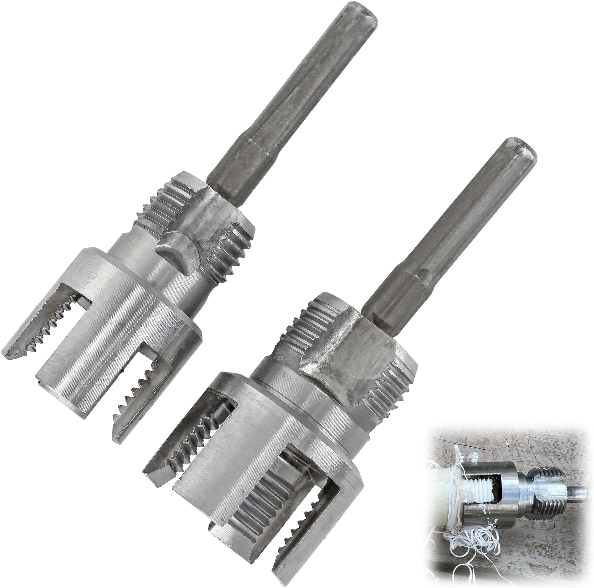 Integrated Internal & External Pipe Threading Tool, Electric Drill Compatible Dual-Function Pipe Thread Cutting Tool for 1/2" & 3/4" PVC/Plastic Pipes – NPT Thread Maker Set – DIY Repairs Maintenance