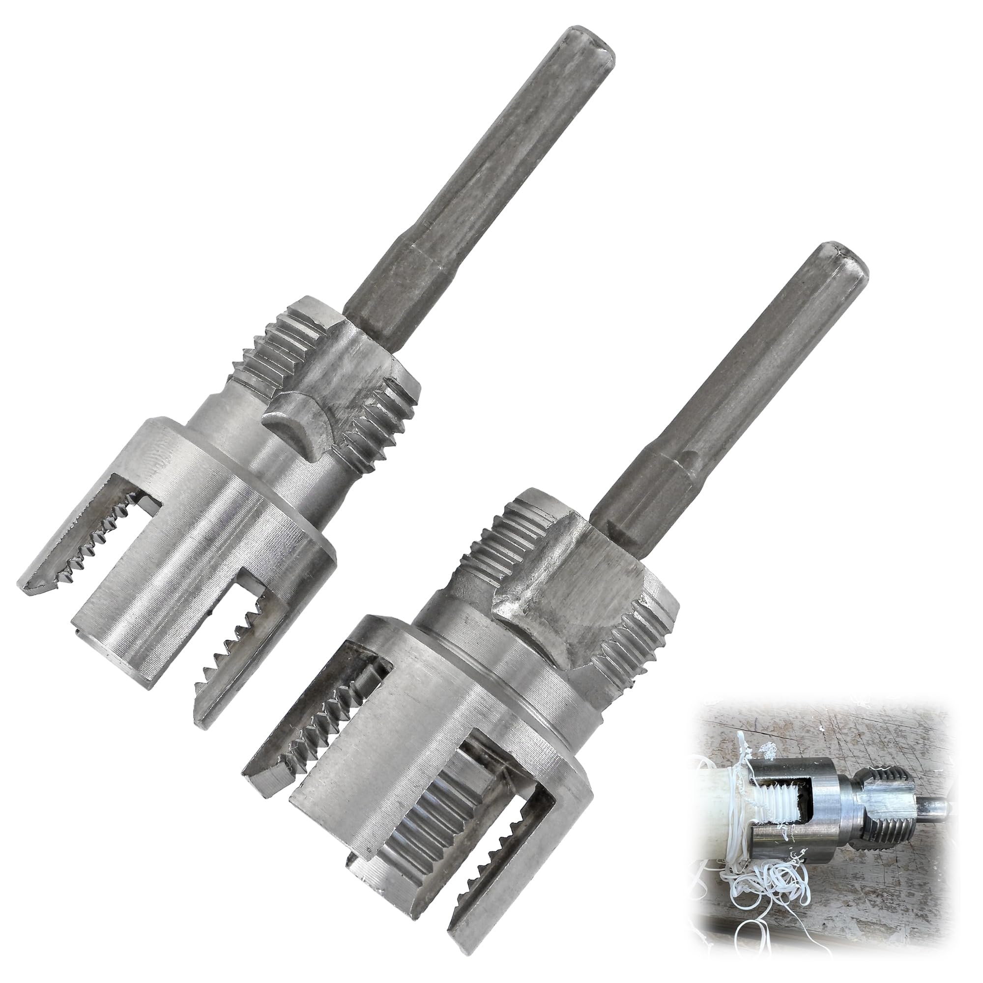 Integrated Internal & External Pipe Threading Tool, Electric Drill Compatible Dual-Function Pipe Thread Cutting Tool for 1/2" & 3/4" PVC/Plastic Pipes – NPT Thread Maker Set – DIY Repairs Maintenance