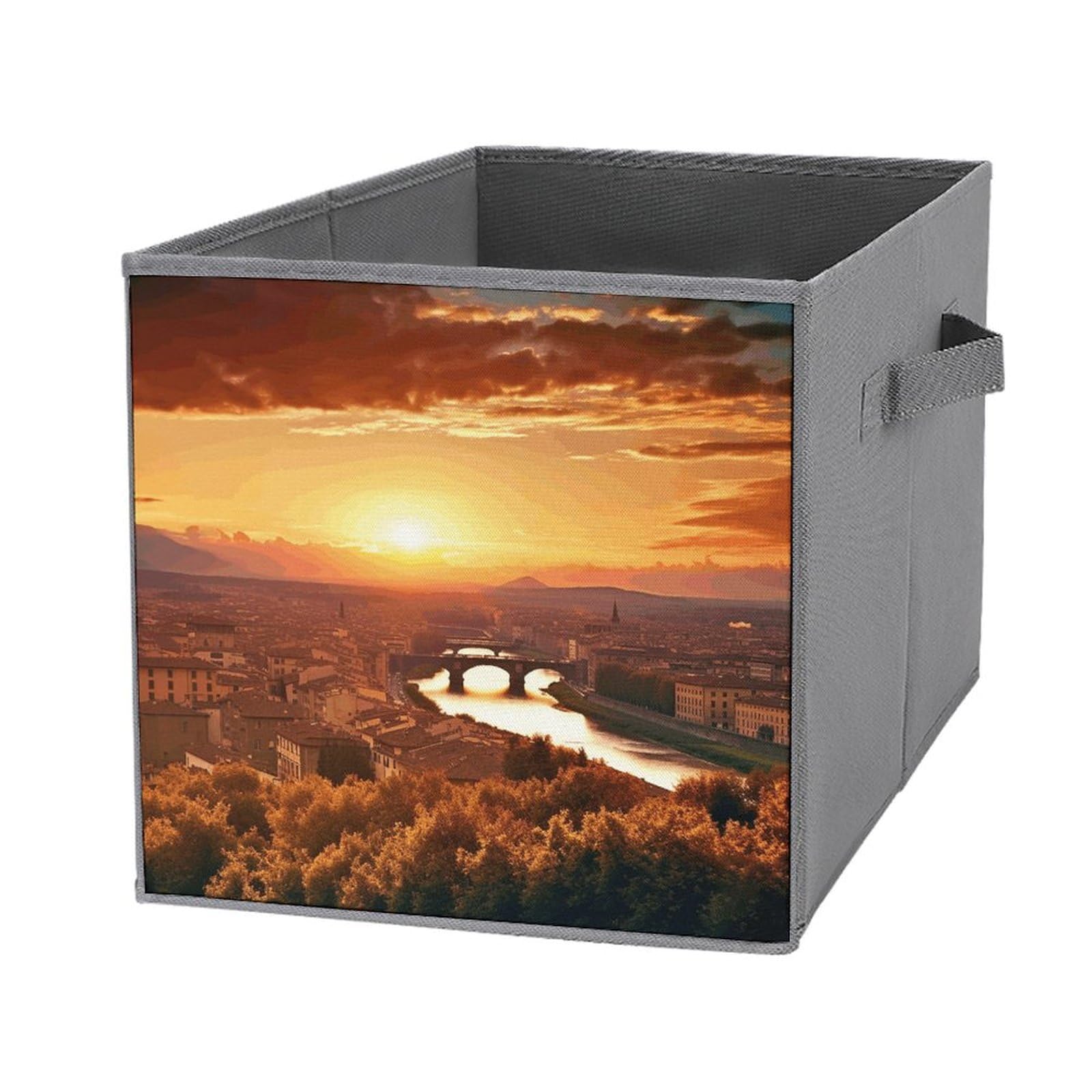 Lot de 6 boîtes de rangement empilables et pliables au design coucher de soleil
