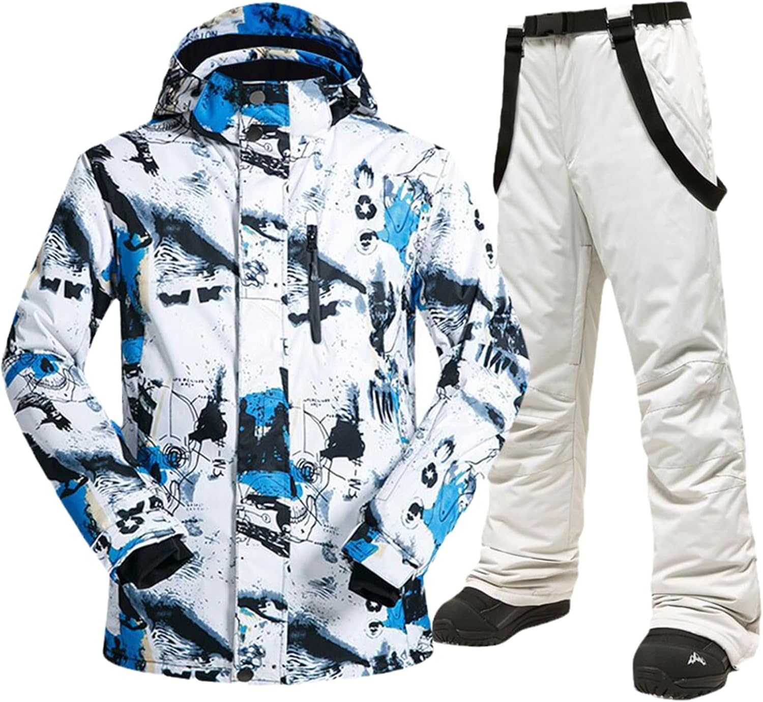 Men Ski Suit Winter -30℃ Warm Windproof 10K Waterproof Skiing and Snowboarding Sets Men‘S Ski Snowboard Jackets Pants