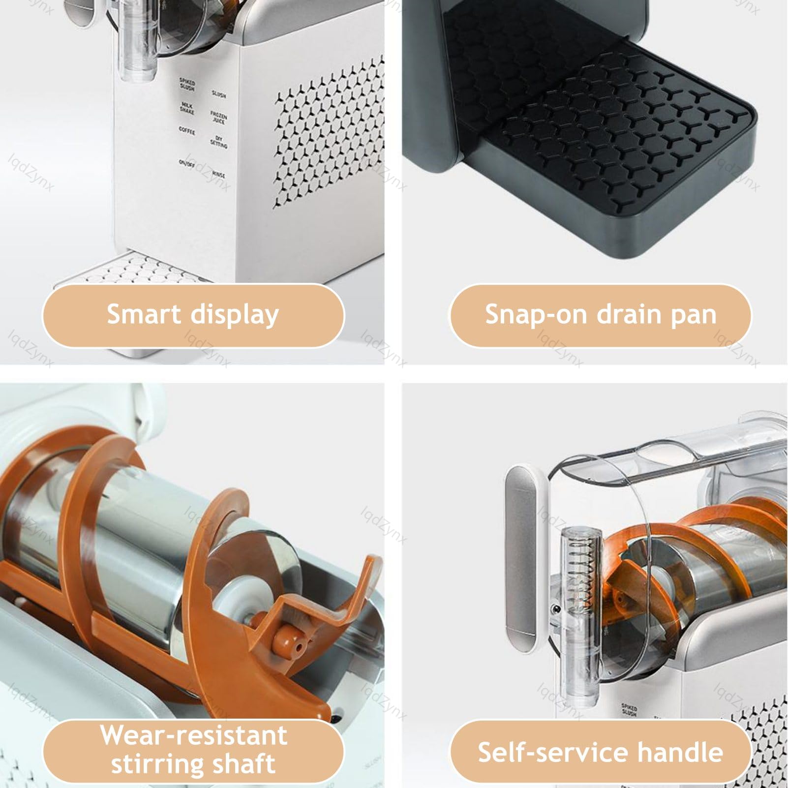Machine à Granita pour la Maison : sans Glace, 5 programmes prédéfinis, écran LED, Nettoyage Automatique. Idéale pour Margaritas, Smoothies et Milkshakes. Black