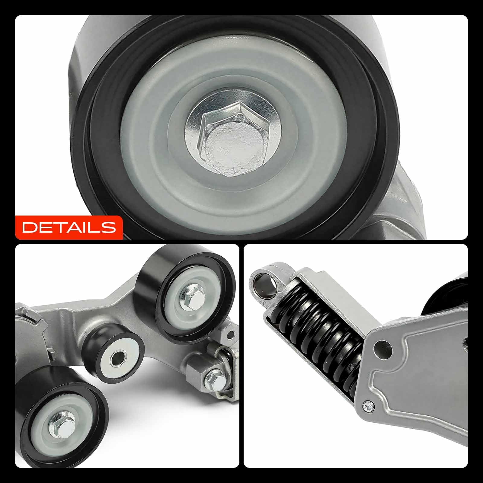 A-Premium Tendicinghia Assemblea con puleggia Compatibile con Chevrolet Malibu 2008-2010 2013-2014 Impala 2014 Buick LaCrosse Regal 2012-2016 Saturn Aura Vue