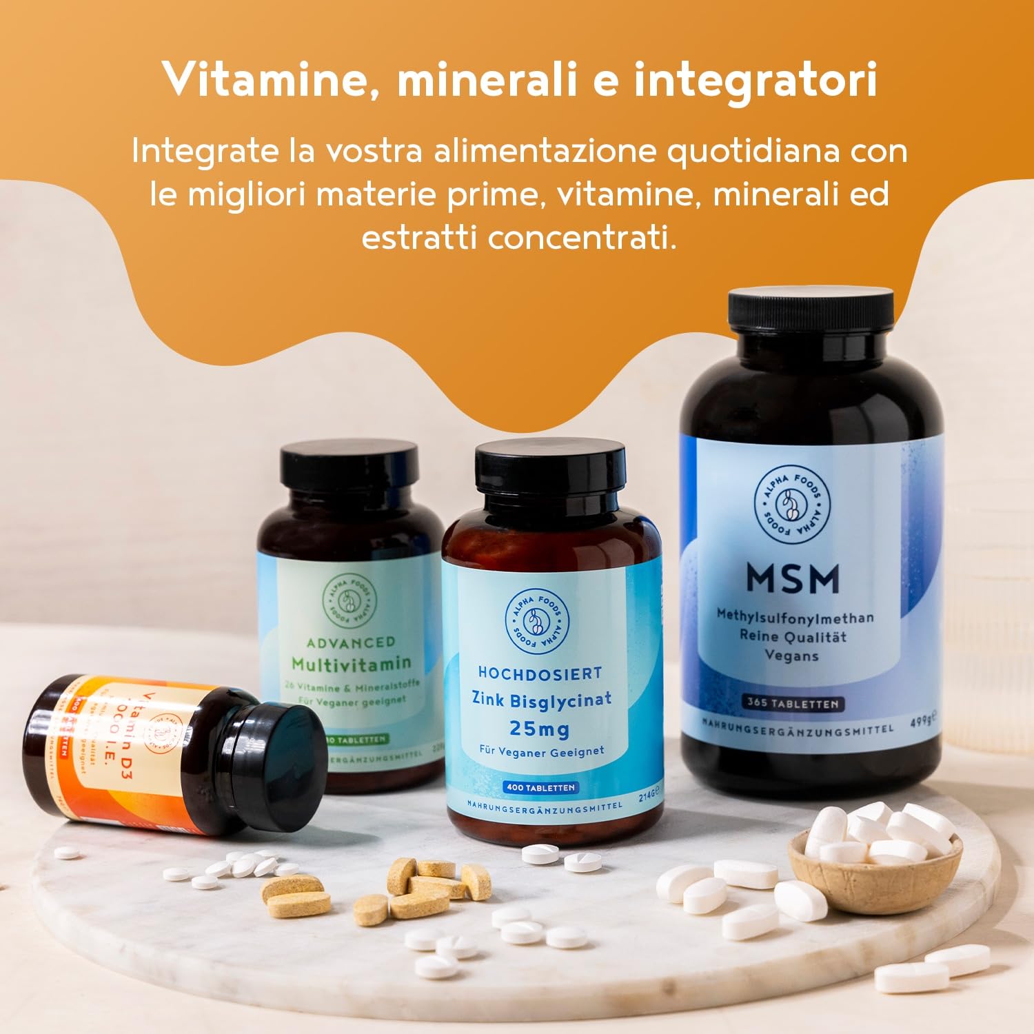 Curcuma ad alto dosaggio | 2500mg al giorno | 400 compresse con curcumina, pepe nero (piperina) e zenzero | Vegan | Alternativa a turmeric in polvere & capsule | Alpha Foods