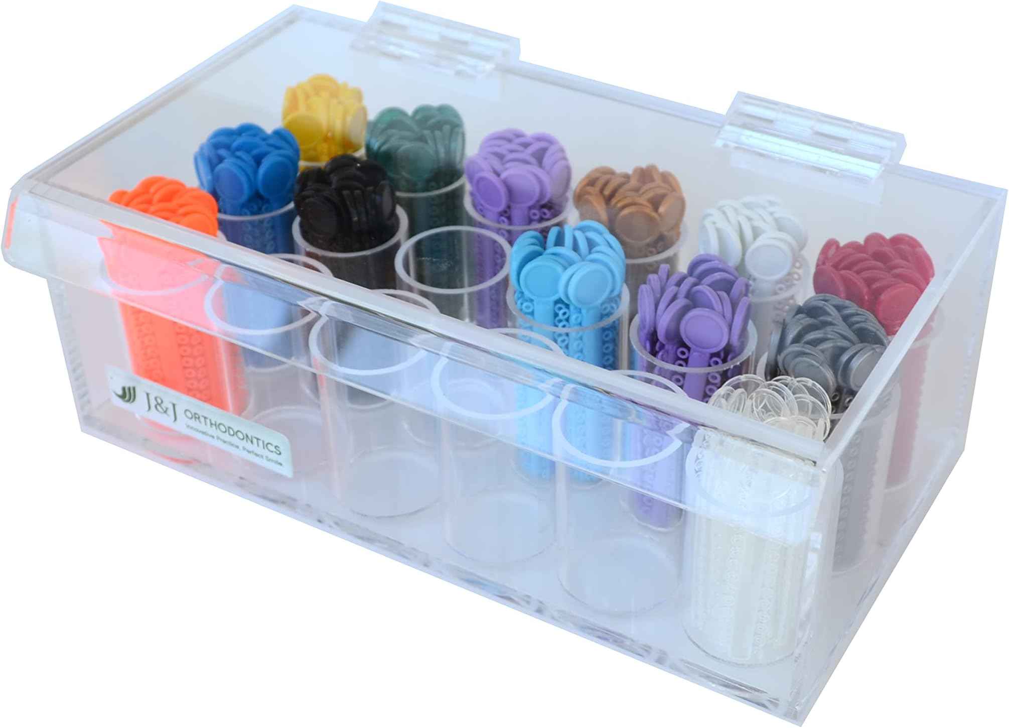 J&J Ortho Orthodontic Ligature Tie Stick Holder Storage Box Acrylic Clear Organizer