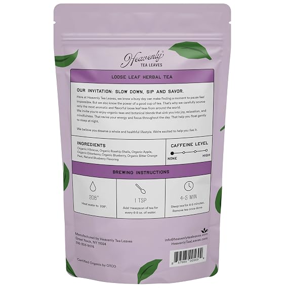 Heavenly Tea Leaves Organic Blueberry Delight Herbal Tea, 1 Lb