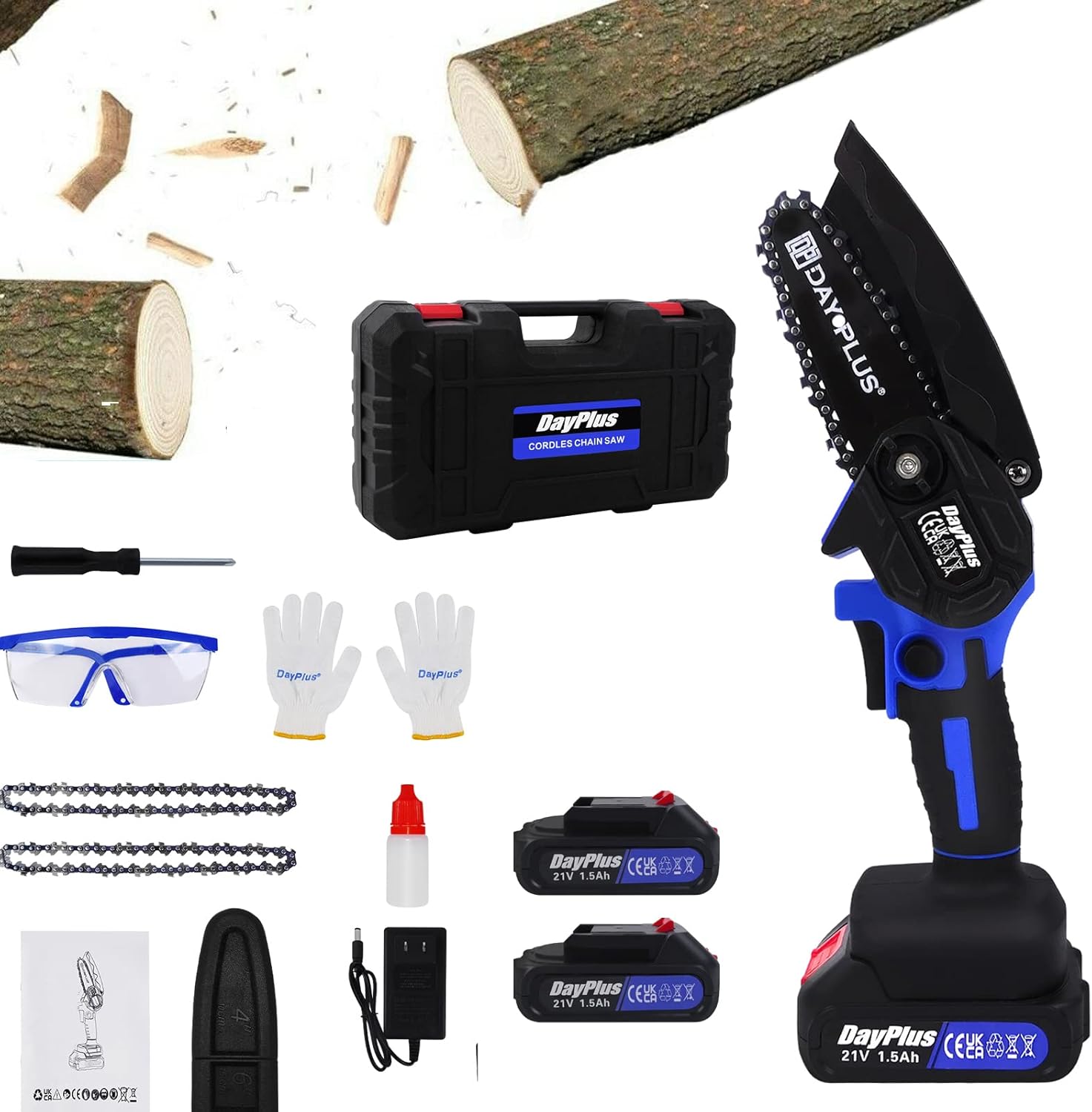 4Inch Mini Electric Chainsaw Cordless Handheld Chainsaw