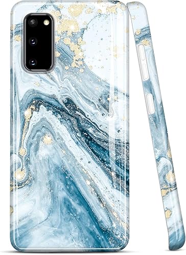 Miniatura 1 de JIAXIUFEN Galaxy S20 - Funda para Samsung Galaxy S20 5G de 6.2 pulgadas 2020, diseño de mármol con purpurina dorada, delgada, a prueba de golpes, de