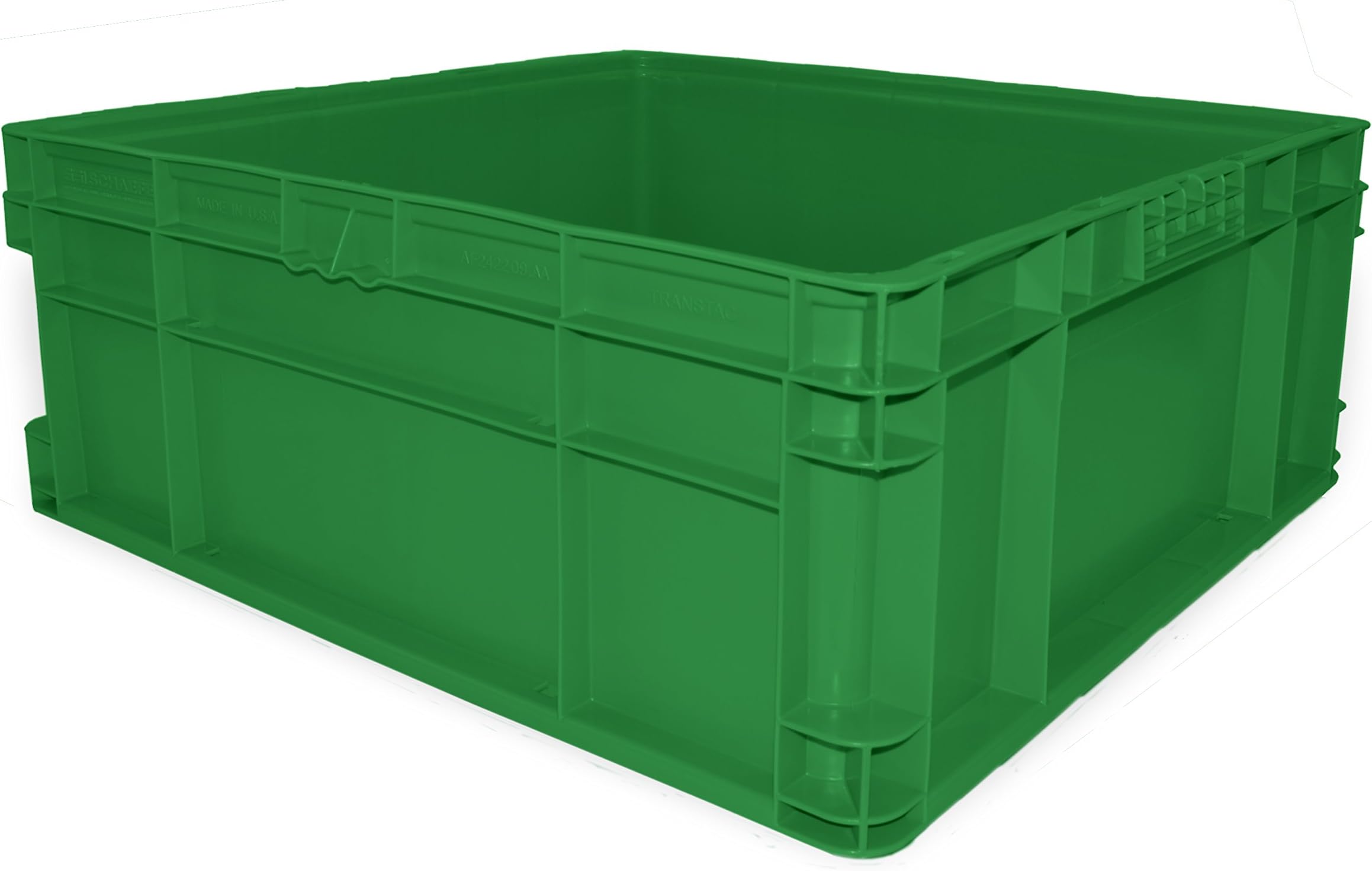 SSI SCHAEFER AF242209.AAGN1 Straight Wall Container, Polyethylene, Green, Capacity 44 lb, 24" Length x 22" Width x 9.5" Height