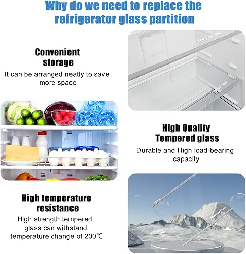 Miniatura 7 de W11188040 Reemplazo de estante de vidrio para congelador Whirlpool Maytag Refrigerador Estante de vidrio -Reemplaza W11135529 AP6286990-17-516"