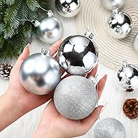 Vista 10 de Namalu Juego de 12 bolas de Navidad de vidrio de 3.34 pulgadas, adornos de bolas mate y brillantes, juego de adornos de bolas de vidrio para colgar