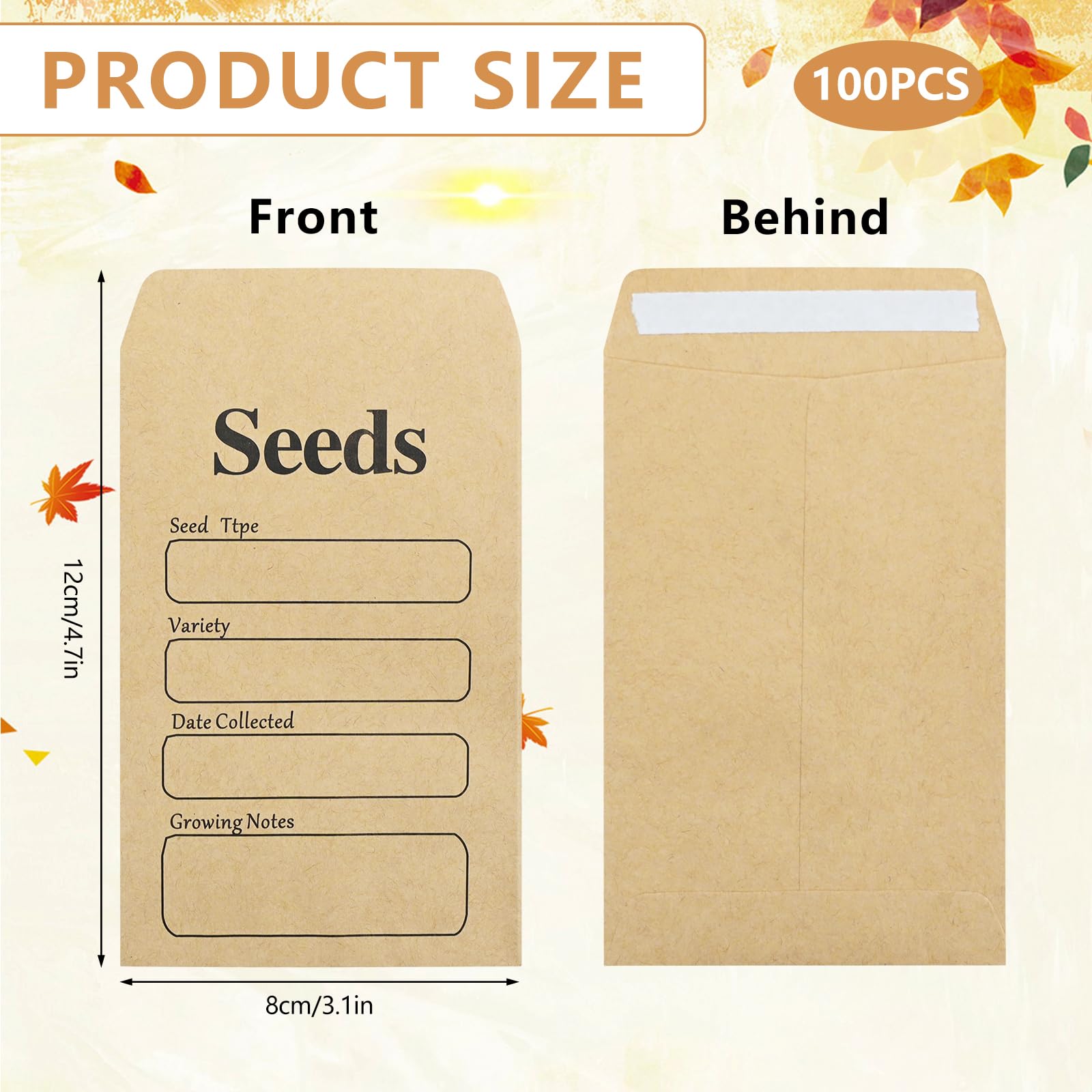 100 Buste Kraft Per Semi - Autosigillanti E Prestampate - Foto 8