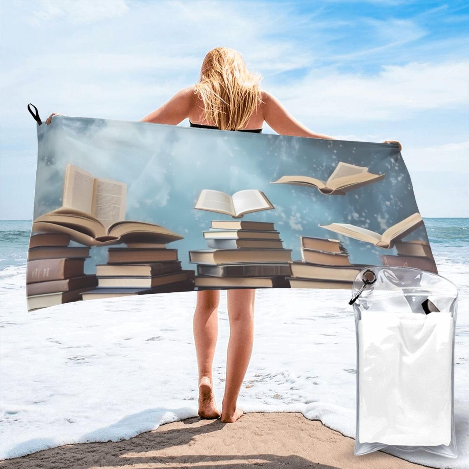 DWVTSLH Microfiber Sand Free Beach Towel 27.5"x55", Quick Dry Absorbent Travel Towel Large Camping Blanket, The Sky Bath Towels Lightweight Pool Swim Towels for Vacation Essentials