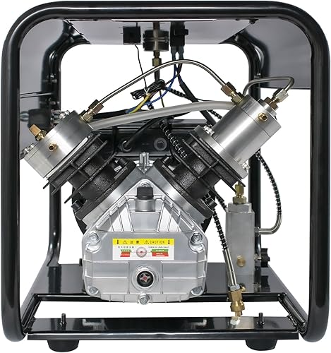 TUXING Compresor de aire PCP doble cilindro, bomba de aire eléctrica de alta presión de 4500 psi, separador de agua y aceite incorporado, tanque de