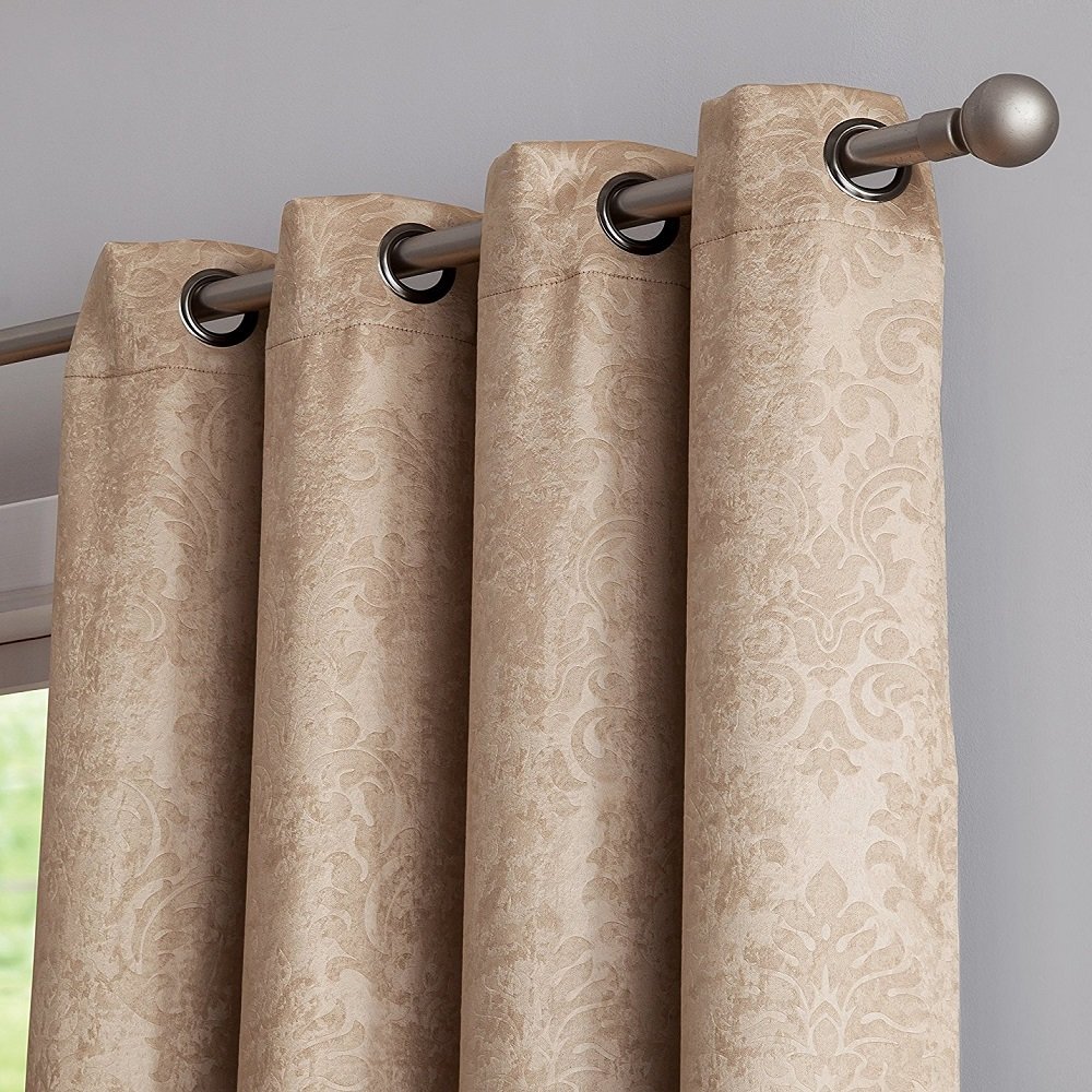 Blackout Weave Embossed Curtain Panels | Block Light And Noise | Best Sleep Of Your Life| Thermal Weaved Room Darkening Fabric Durable Grommets Premium Curtains And Draperies (1 panel 54x96, Taupe)