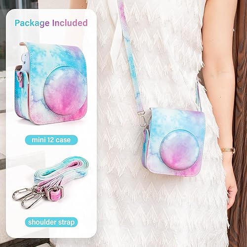 Miniatura 7 de MUZIRI KINOKOO Funda para cámara instantánea Fujifilm Fuji Instax Mini 12Polaroid Mini 12 - Funda protectora de piel sintética con correa ajustable
