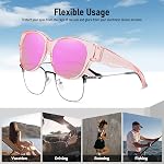 HAOLOTA Lunettes de soleil polarisé pour femmes avec verres de prescription en Strass