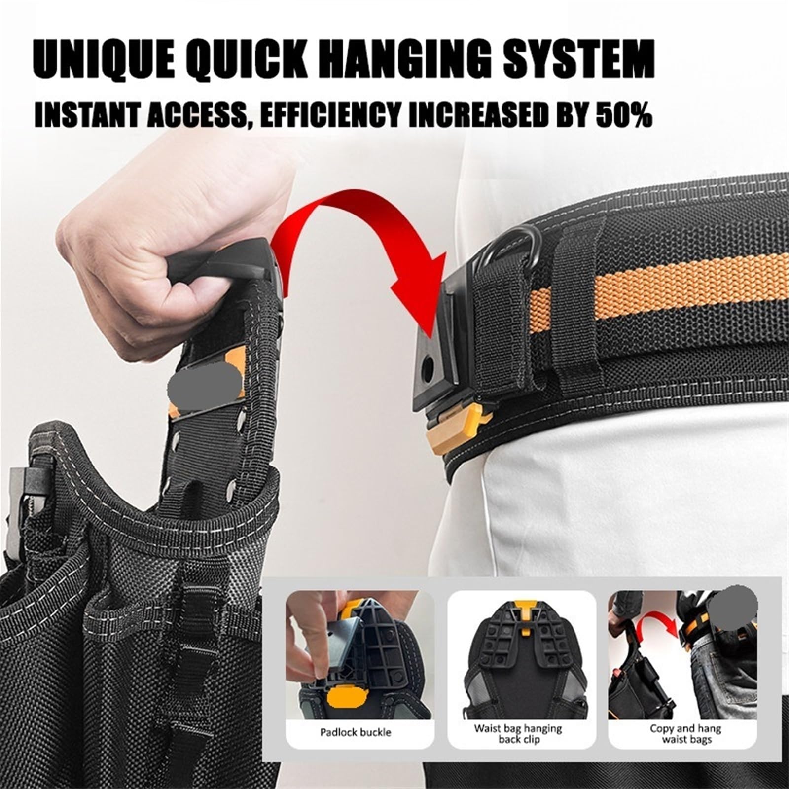 Holster Perceuse Sac à outils for perceuse électrique Extra Large, trousse for électricien, sac Portable suspension rapide, rangement d'outils