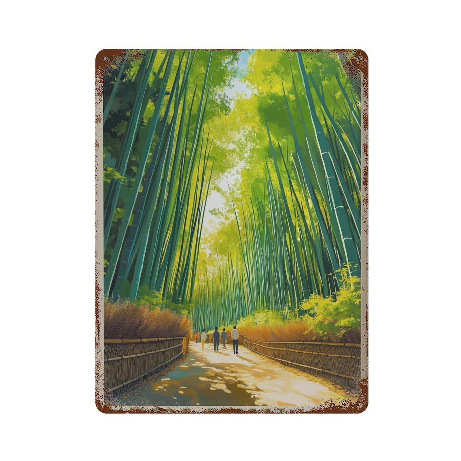 xiaoxiaoshen Kyoto Bamboo Forest Japan Travel Sagano Artwork (2) Wall Decor Art Metal Tin Poster Modern Home Decor Art Home Bar Shop Decorations Vintage Sign 40x30cm