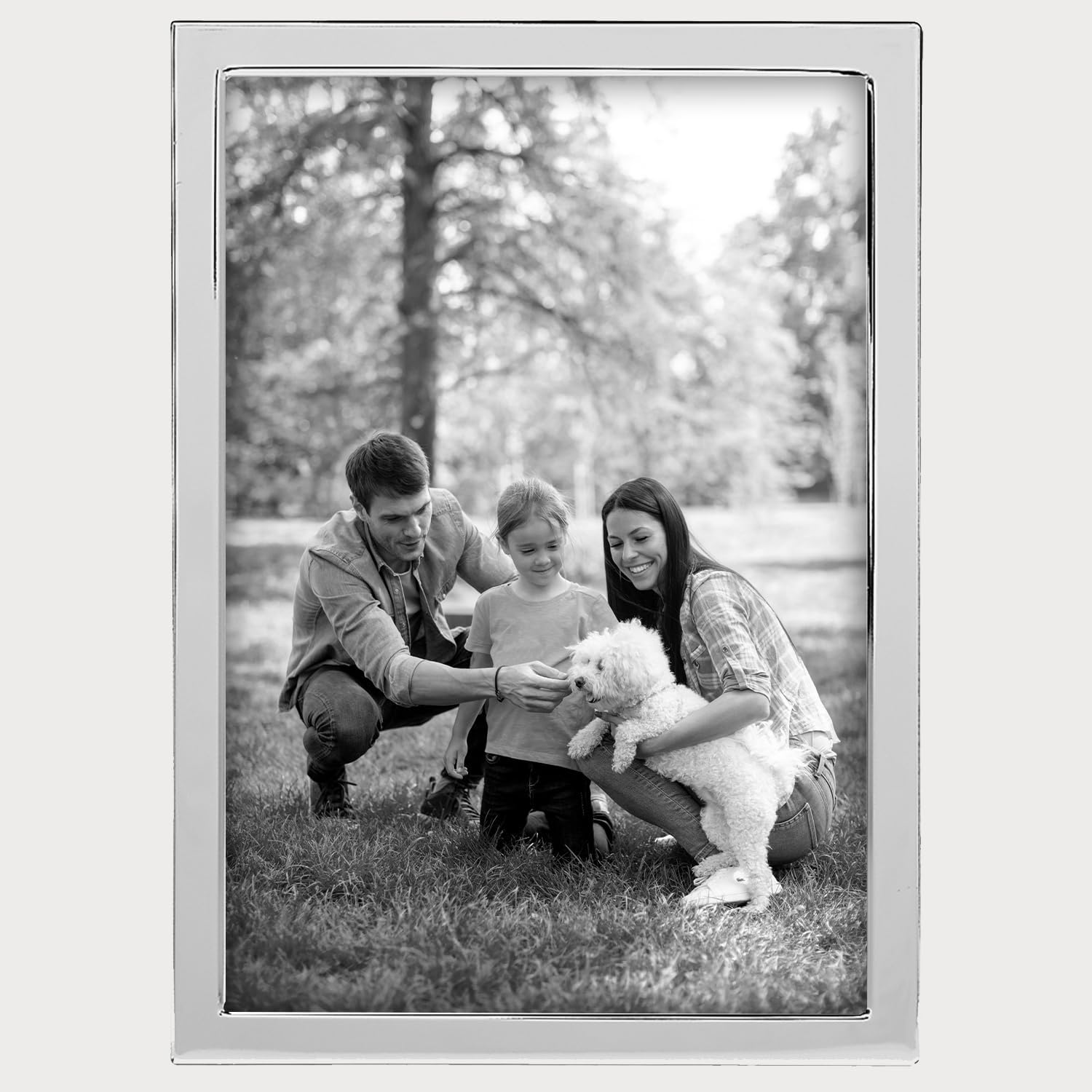 Siena Plain Silver Picture Frame, Tarnish Resistant Finish, Perfect Photo Frame for any End Table, Credenza, Shelf, or Nightstand, Silver 8x10