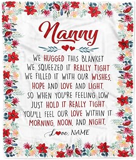 CenturyTee Personalized Nanny Blanket from Kids We Hugged This Blanket Nanny Birthday Mothers Day Christmas Customized Fleece Throw Blanket (30 x 40 Inches - Baby Size)