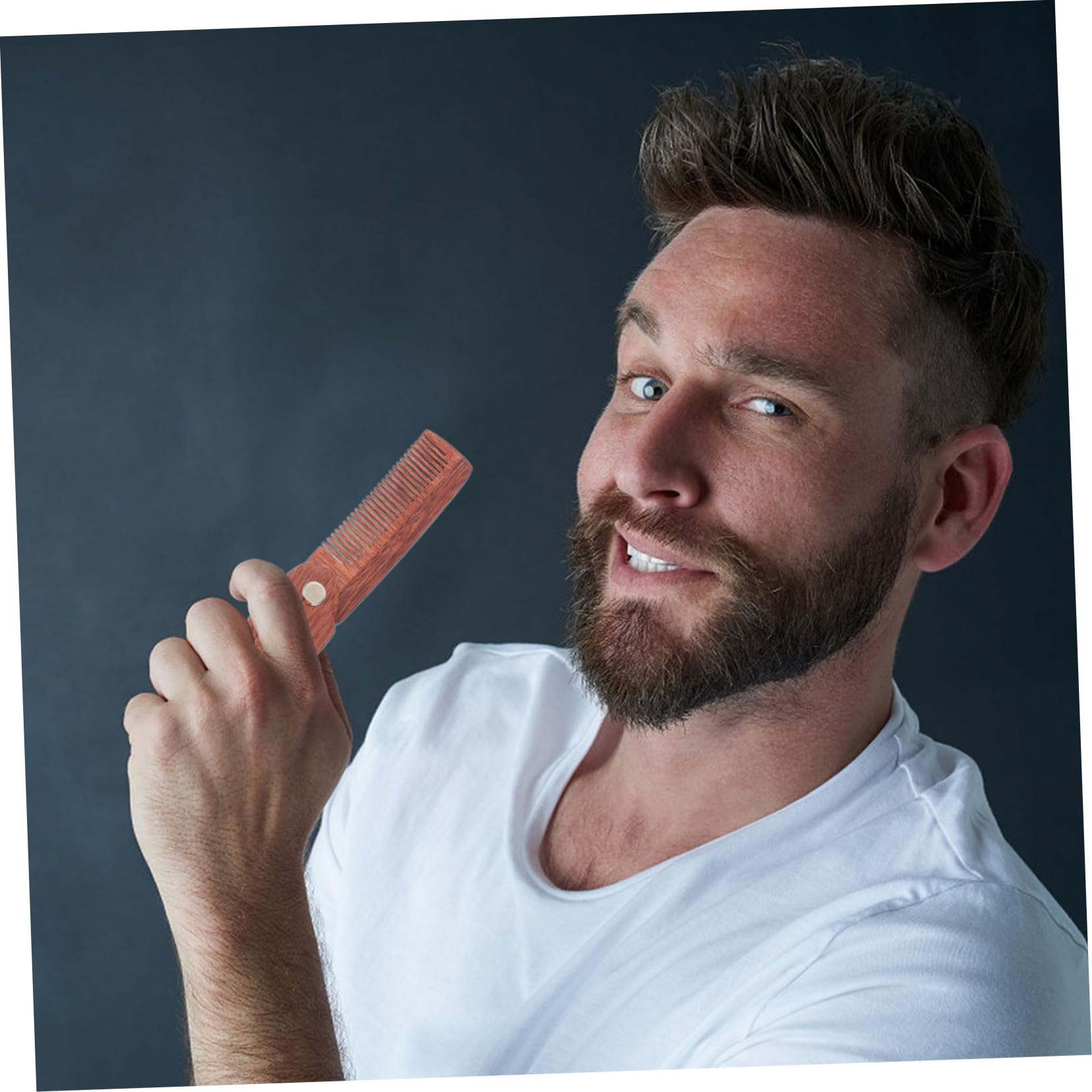 FOMIYES 3 Pezzi Di Spazzola Per Barba Pettine Tascabile Pieghevole Pettine Portatile Piccolo Per in Legno Per Uomo