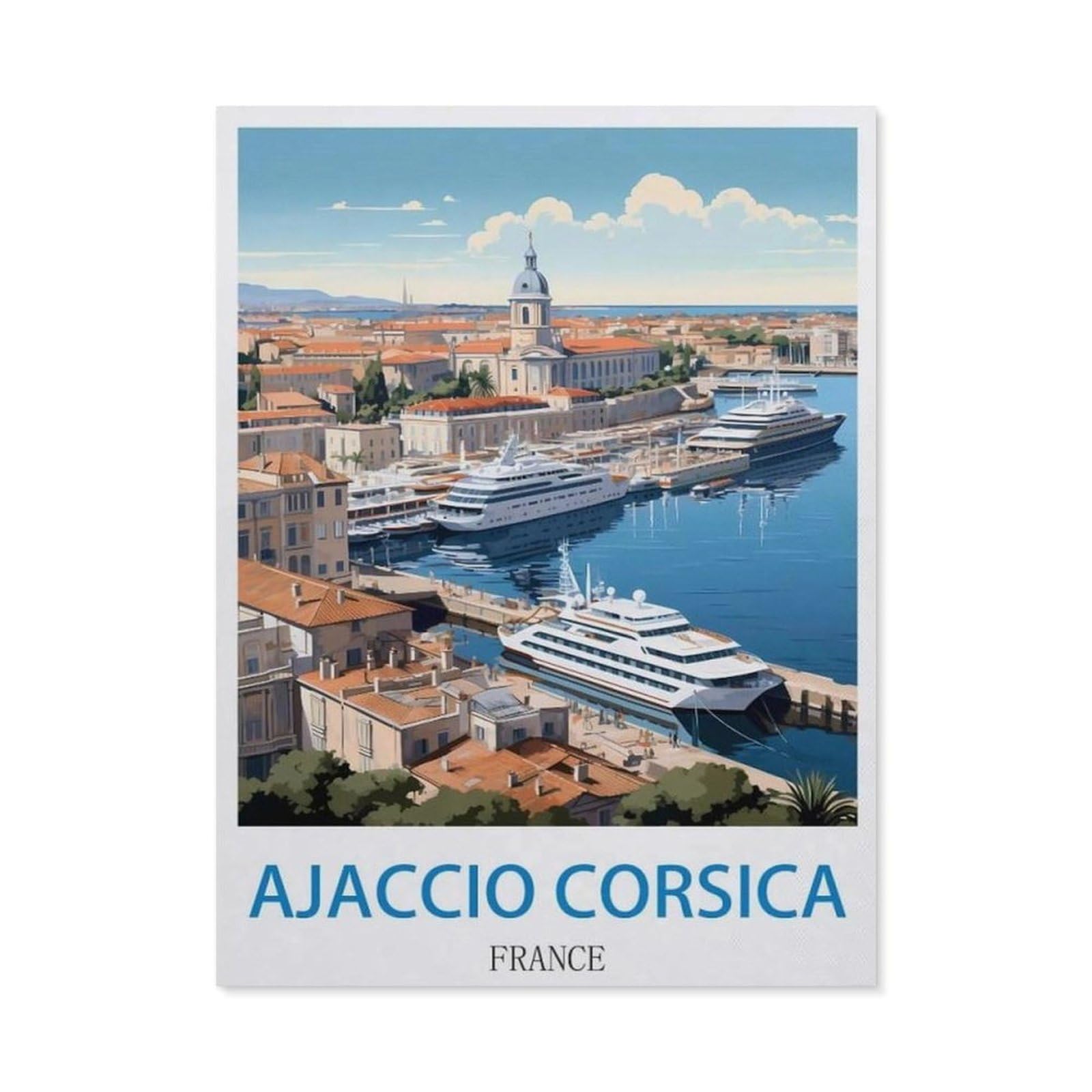 Metal Tin Sign，Ajaccio Corsica France，Tin Sign Rustic Decor Cave Coffee Shop Bar Bedroom Home Wall Decor Tin Sign(15x30cm）6x12 inch-EE74