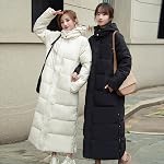 Womens Winter Warm Down Coats Hooded Thicken Elegant Puffer Parkas Maxi Long Zip Jackets Anoraks in Candy Color Multicolor