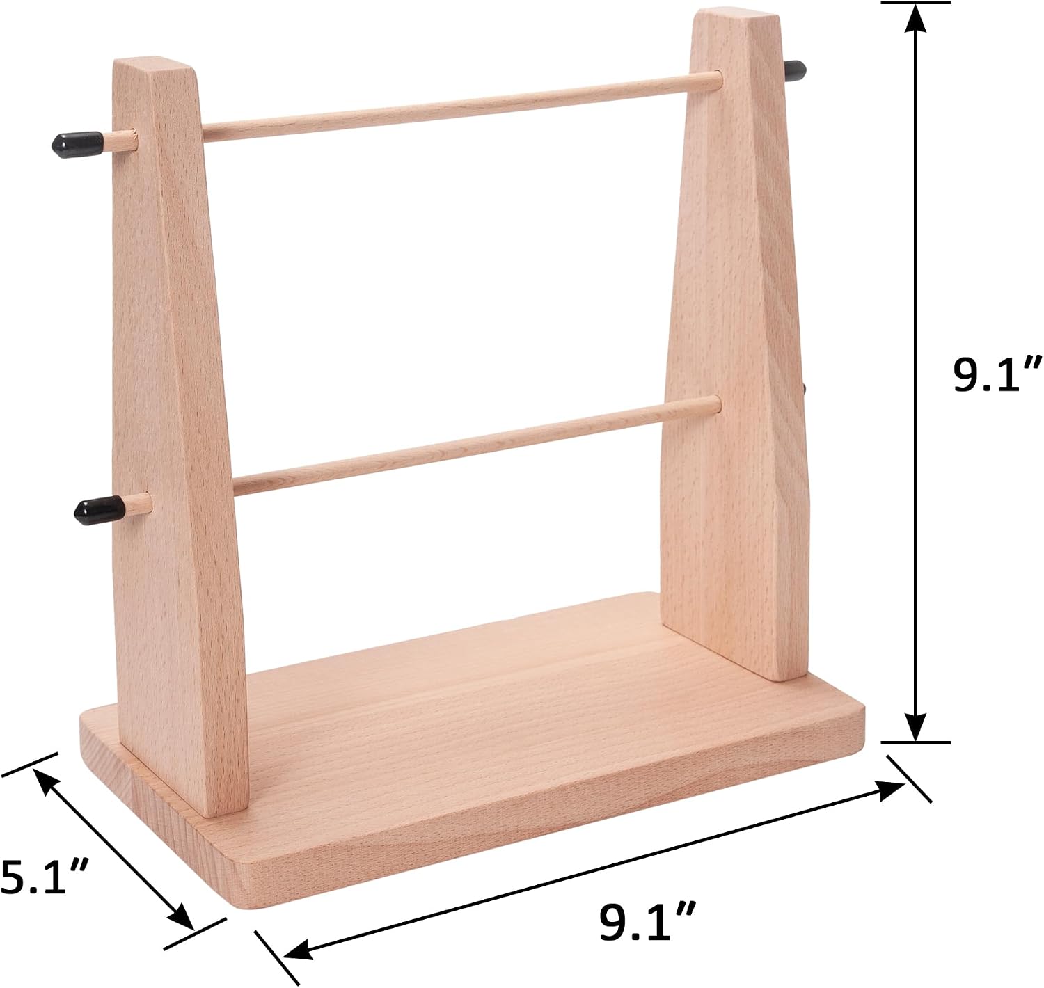 WILLOWDALE Wooden Yarn Holder for Knitting & Crochet Supplies, 2-Tier Yarn Storage Organizer Rack, 4 Crochet Yarn Ball Holder, Yarn Dispenser Crochet Tools and Accessories Arts & Crafts Supplies image 2