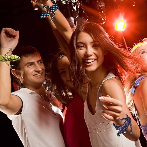 Miniatura 7 de Chivao 16 pulseras de serpiente, pulseras de reptiles a presión, pulseras de serpiente de animales peludos, bandas rellenas de serpientes para