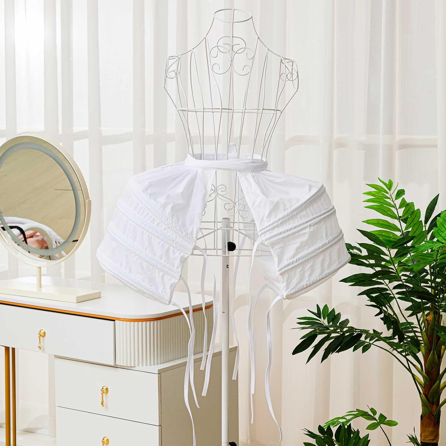 Hercicy レディース ペチコート ビクトリア朝ドレス バッスルケージスカート アンダードレス パニエ ペチコート ロココビクト