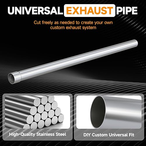 Miniatura 101 de A-KARCK Tubo de escape de 90 grados 2.5 "OD, curva de mandril de tubo de escape de acero inoxidable 304, personaliza tu propio sistema de escape