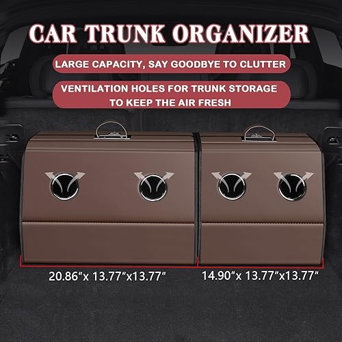 Miniatura 4 de HOLDCY Organizador de maletero de automóvil, impermeable y fácil de limpiar, amplía tu espacio de almacenamiento, compartimentos ajustables y