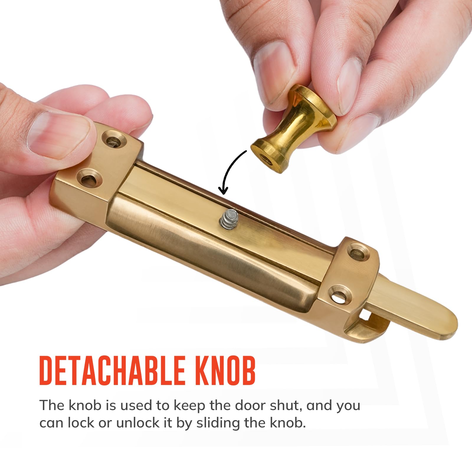 ZAVIA Brass Door Bolt Lock (Pack of 2), 4" / 100mm - Image 4