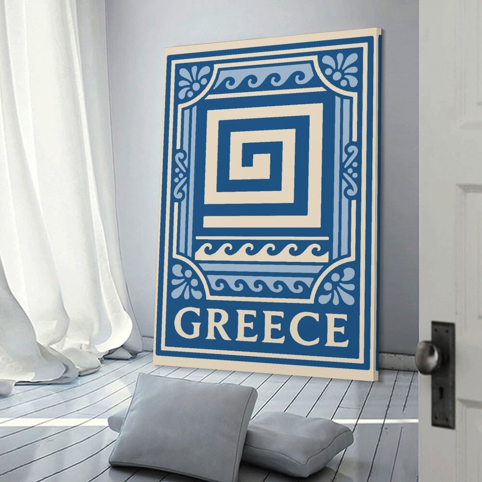 Junmoney Room Decor Wall Art Greece Decorative Art, 20x30inch(50x75cm), for Flats, Guest Rooms Or Compact Rooms, Wall Decor with Flexible Room Appeal