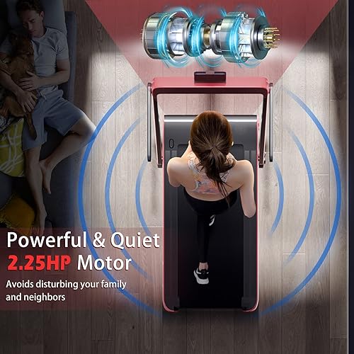 Miniatura 9 de Goplus Cinta de correr 2 en 1 para debajo del escritorio, 2.5 HP Superfit plegable para oficina en casa con aplicación inteligente, control remoto,