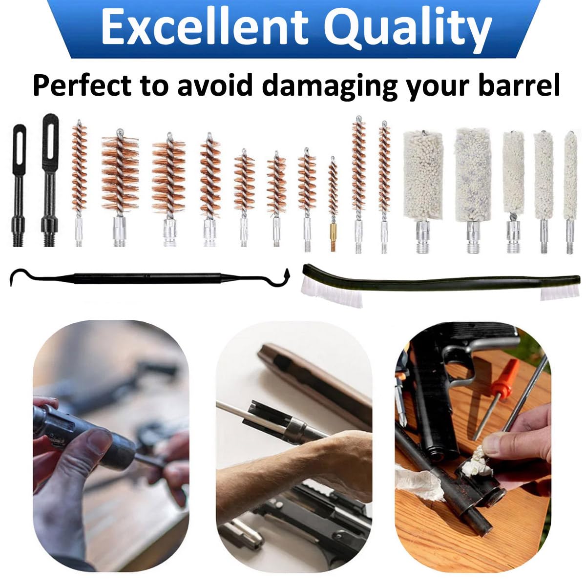 Kit Pulizia Armi 58 Pezzi - Per Pistole, Fucili E Carabine, Con Astre In Ottone