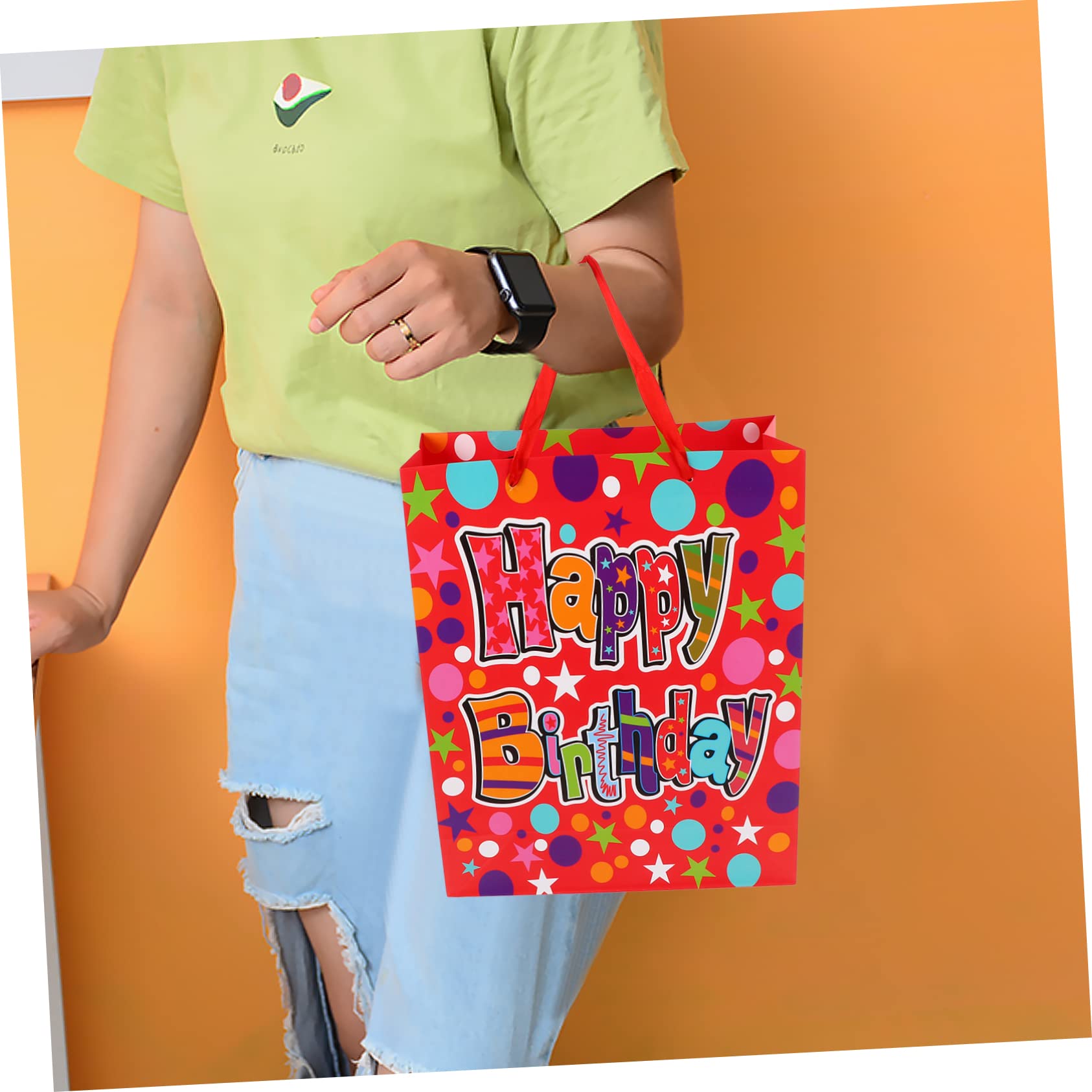 Healeved 12 Piezas Bolsas de Papel Recubierto para de Cumpleaños de Portátiles y Reutilizables para Fiestas y Detalles Especiales