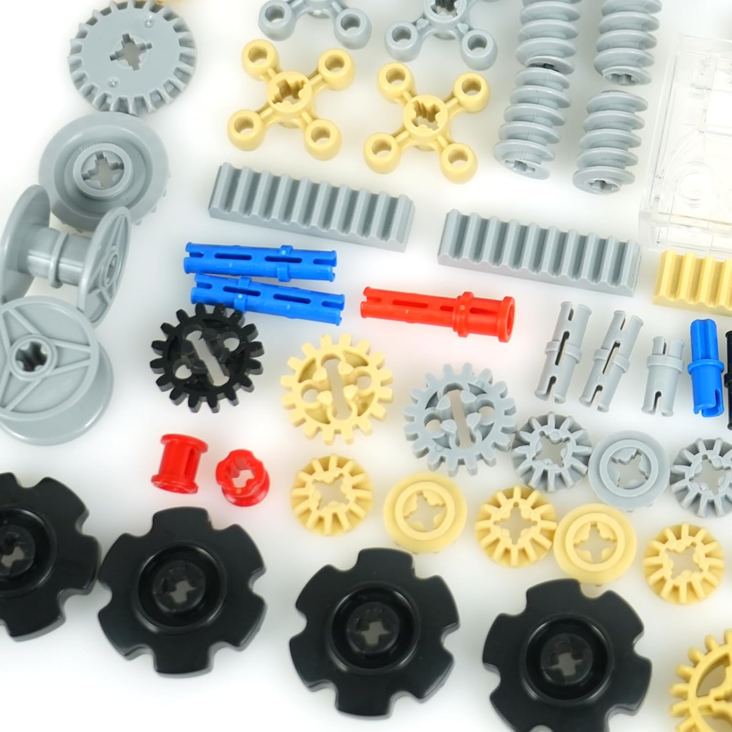Technical-Pieces-Parts Set, Gears Wheels-and-Axle Pin Connector Pin Rack Steering Wheel Differential, MOC Building Blocks Compatible with Major Brands.