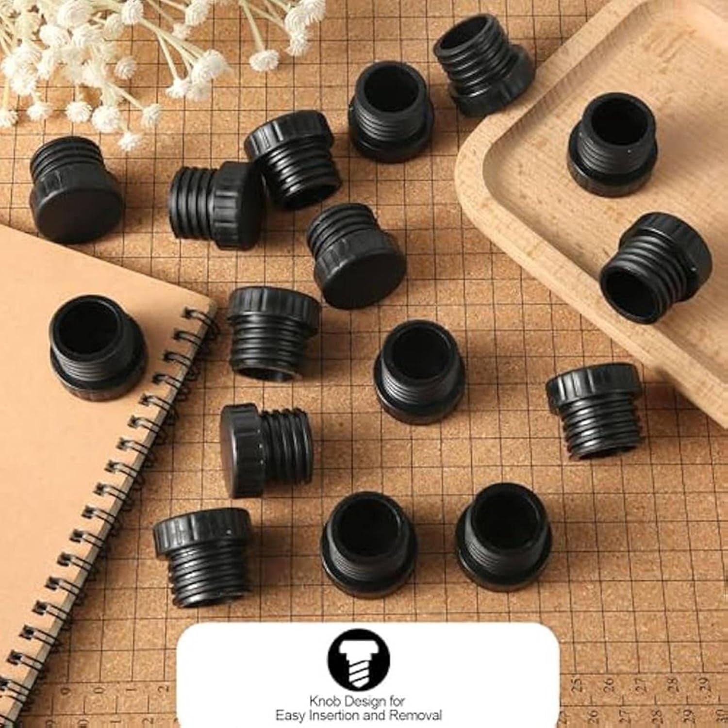 Pinewell 48pcs Light Socket Safety Caps Plugs,E26 Bulb Cover End Protective for String Lights