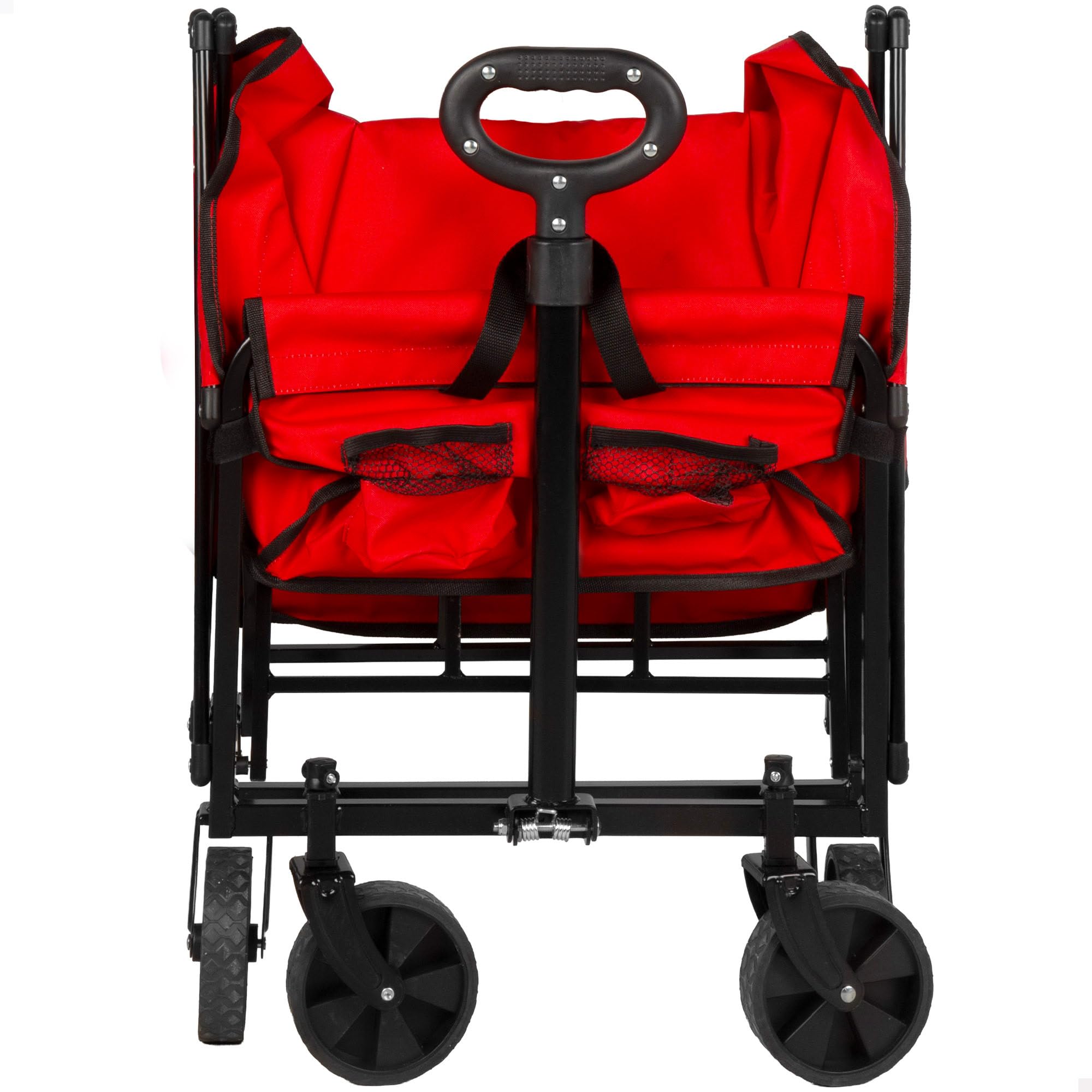 AKTIVE Carro Playa Ligero, Rojo, 73x44x93 cm, Plegado acordeón, Asa Ajustable, Carga soportada 80 kg, Estructura de Acero, Carrito Transporte con Ruedas, Carros auxiliares (62503)