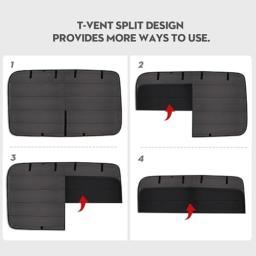 Miniatura 2 de Cubierta de ventana central del lado del pasajero para Mercedes-Benz Sprinter Van 170170 EXT 2007-2022, color gris oliva, con ventilación en T