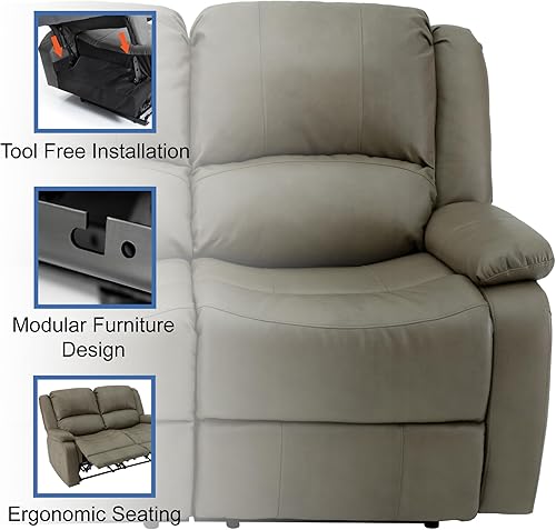 Miniatura 112 de RecPro Charles Collection sofá doble de 67 pulgadas con respaldo reclinable para caravana o cámper, mueble, sillón doble